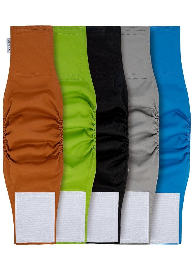Pet Soft Dog Diapers Male, 5 Pack Male Dog Belly Bands, High Absorbing Washable Males Dog Wraps for Doggie Puppy(Classic, XS) - Image 1